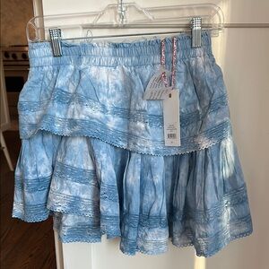 Blue Lace Tiered Skirt